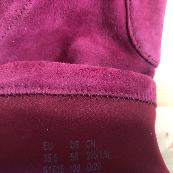 Stuart Weitzman Genuine Stretchy Suede Booties,5B,pull on,new,purple